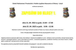 ZAPISY DO KLASY 1.