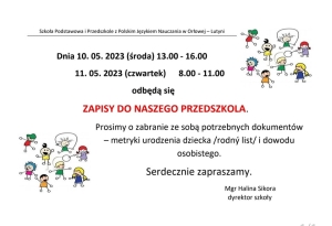 Zapisy do przedszkola