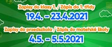 Zapisy do szkoły w terminie od: 19 – 23.4.2021